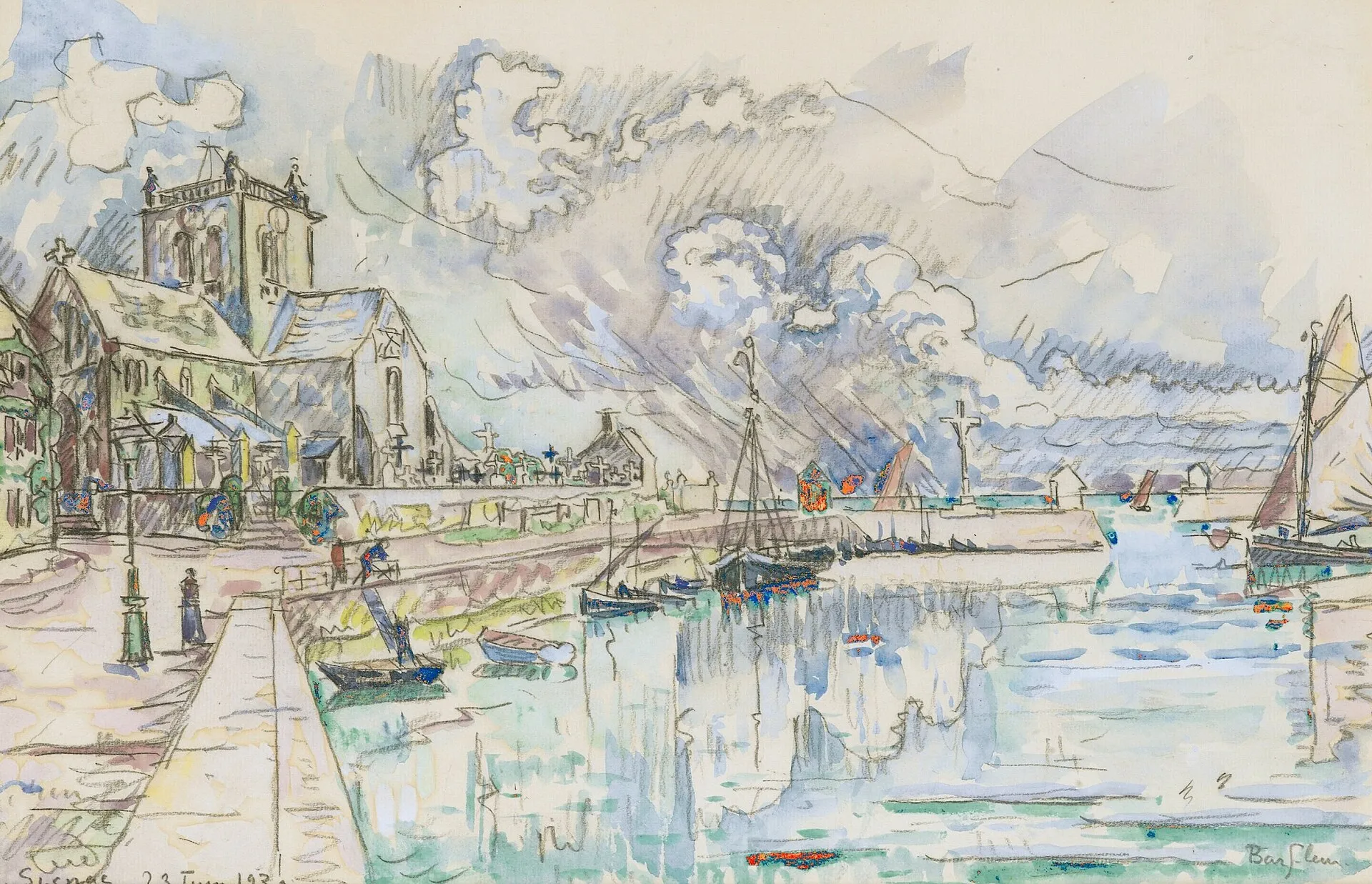 Le port de Barfleur vu par Paul Signac